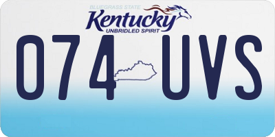 KY license plate 074UVS