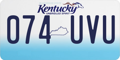 KY license plate 074UVU