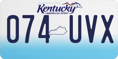 KY license plate 074UVX