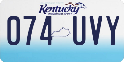 KY license plate 074UVY
