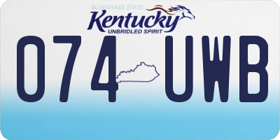 KY license plate 074UWB