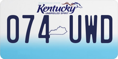 KY license plate 074UWD