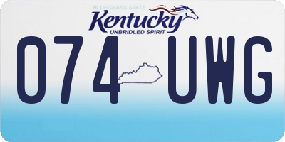 KY license plate 074UWG
