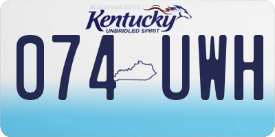 KY license plate 074UWH
