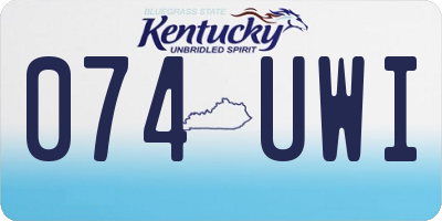KY license plate 074UWI