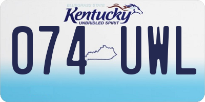 KY license plate 074UWL