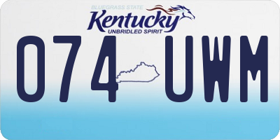 KY license plate 074UWM
