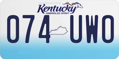 KY license plate 074UWO