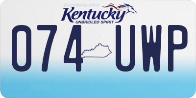 KY license plate 074UWP