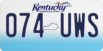 KY license plate 074UWS
