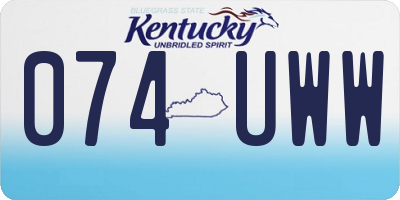 KY license plate 074UWW