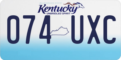 KY license plate 074UXC