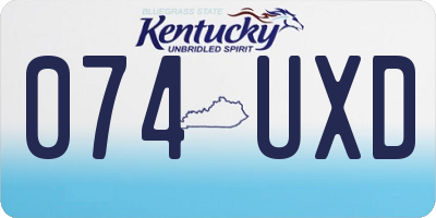 KY license plate 074UXD