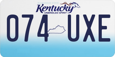 KY license plate 074UXE