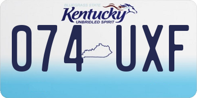 KY license plate 074UXF