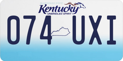 KY license plate 074UXI