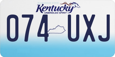 KY license plate 074UXJ