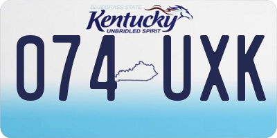 KY license plate 074UXK