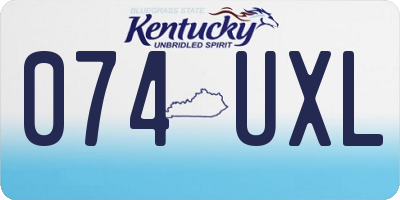 KY license plate 074UXL