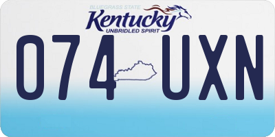 KY license plate 074UXN