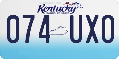KY license plate 074UXO