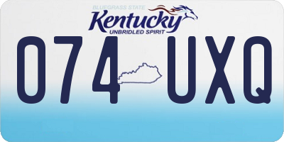 KY license plate 074UXQ