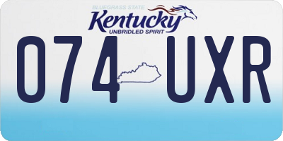 KY license plate 074UXR