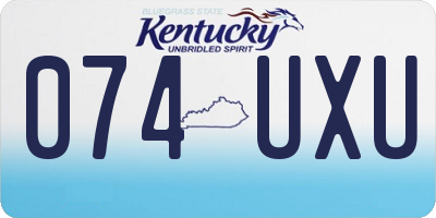 KY license plate 074UXU