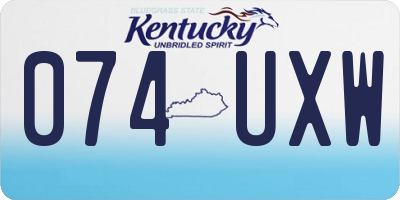 KY license plate 074UXW