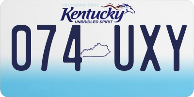 KY license plate 074UXY
