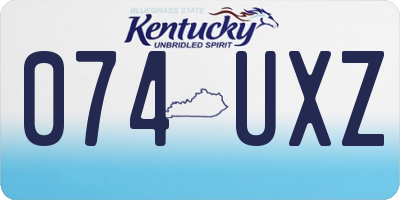 KY license plate 074UXZ