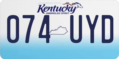 KY license plate 074UYD