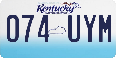 KY license plate 074UYM