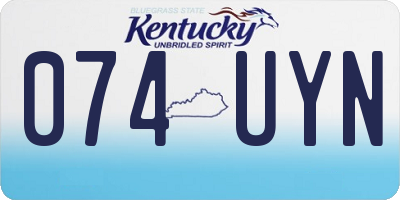 KY license plate 074UYN