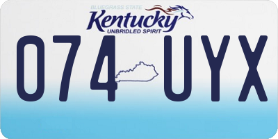 KY license plate 074UYX