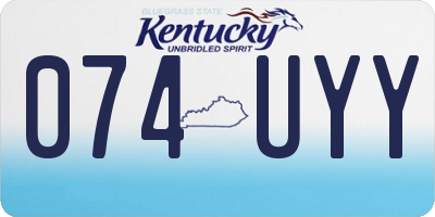KY license plate 074UYY