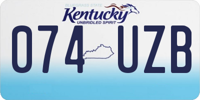 KY license plate 074UZB