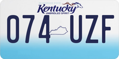 KY license plate 074UZF
