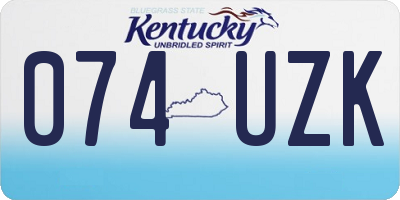 KY license plate 074UZK