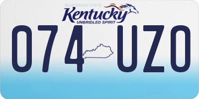 KY license plate 074UZO