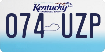 KY license plate 074UZP