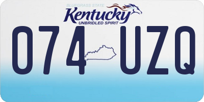 KY license plate 074UZQ