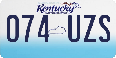 KY license plate 074UZS