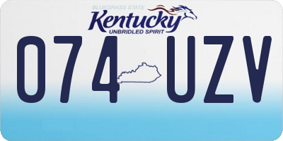 KY license plate 074UZV