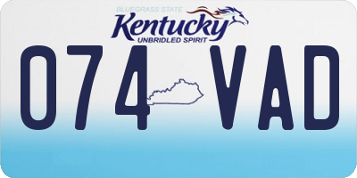 KY license plate 074VAD