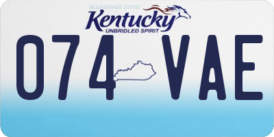 KY license plate 074VAE