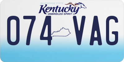 KY license plate 074VAG