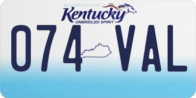 KY license plate 074VAL