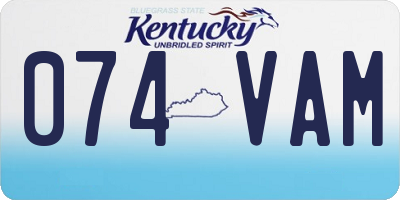KY license plate 074VAM