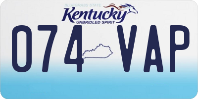 KY license plate 074VAP